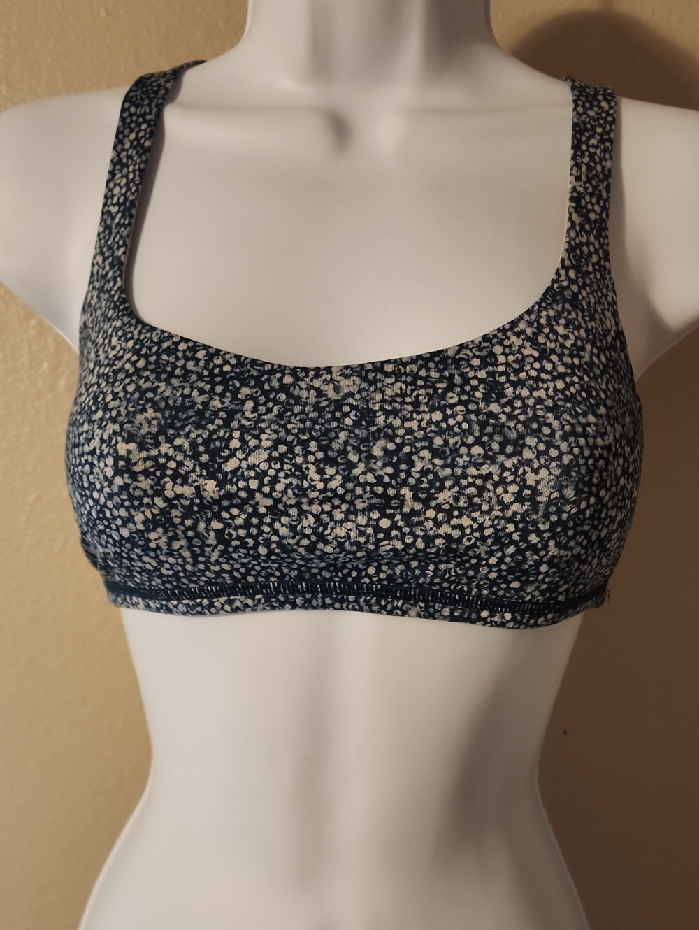 Lululemon Comfort Stretch Floral Bralette - Navy, Green & Cream